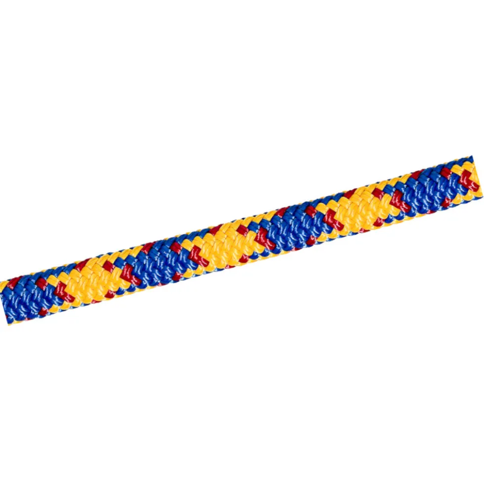 Polypropylenseil gelb-blau-rot, 16-fach geflochten, 10mm Durchmesser