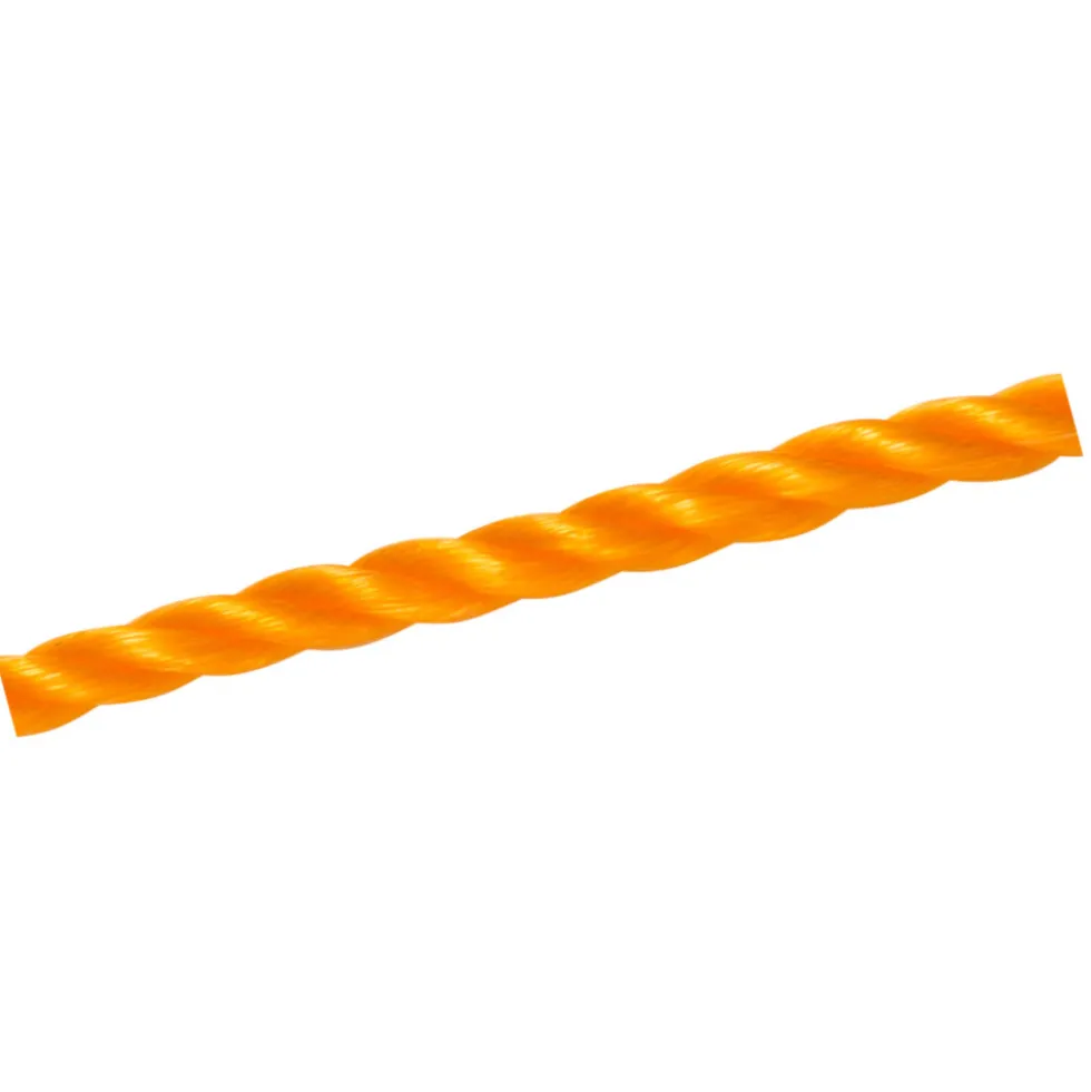 Polypropylenseil Ø 10 mm in orange, 3-schäftig gedreht, Meterware