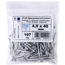 Profi-Spanplattenschrauben 4,0x40 mm TG IVZ C1 Senkkopf Vorteilspack