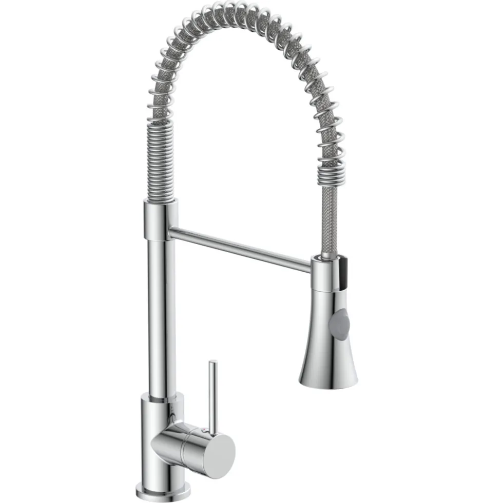 Profi Spiralfederarmatur Chrom Edelstahlfeder Küchenspültischmischer 3/8"