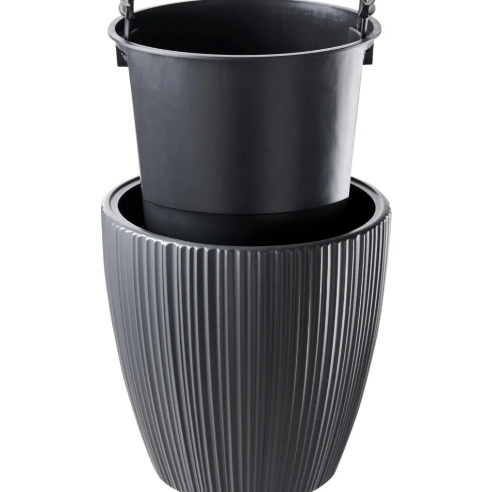 Prosperplast Pflanztopf Oro ca. Ø 24 cm dunkelgrau