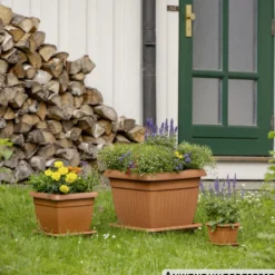 Prosperplast Untersetzer Terra eckig 41 x 41 cm in Terracotta