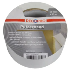 Putzband 50 mm x 33 m quergerillt, weiß