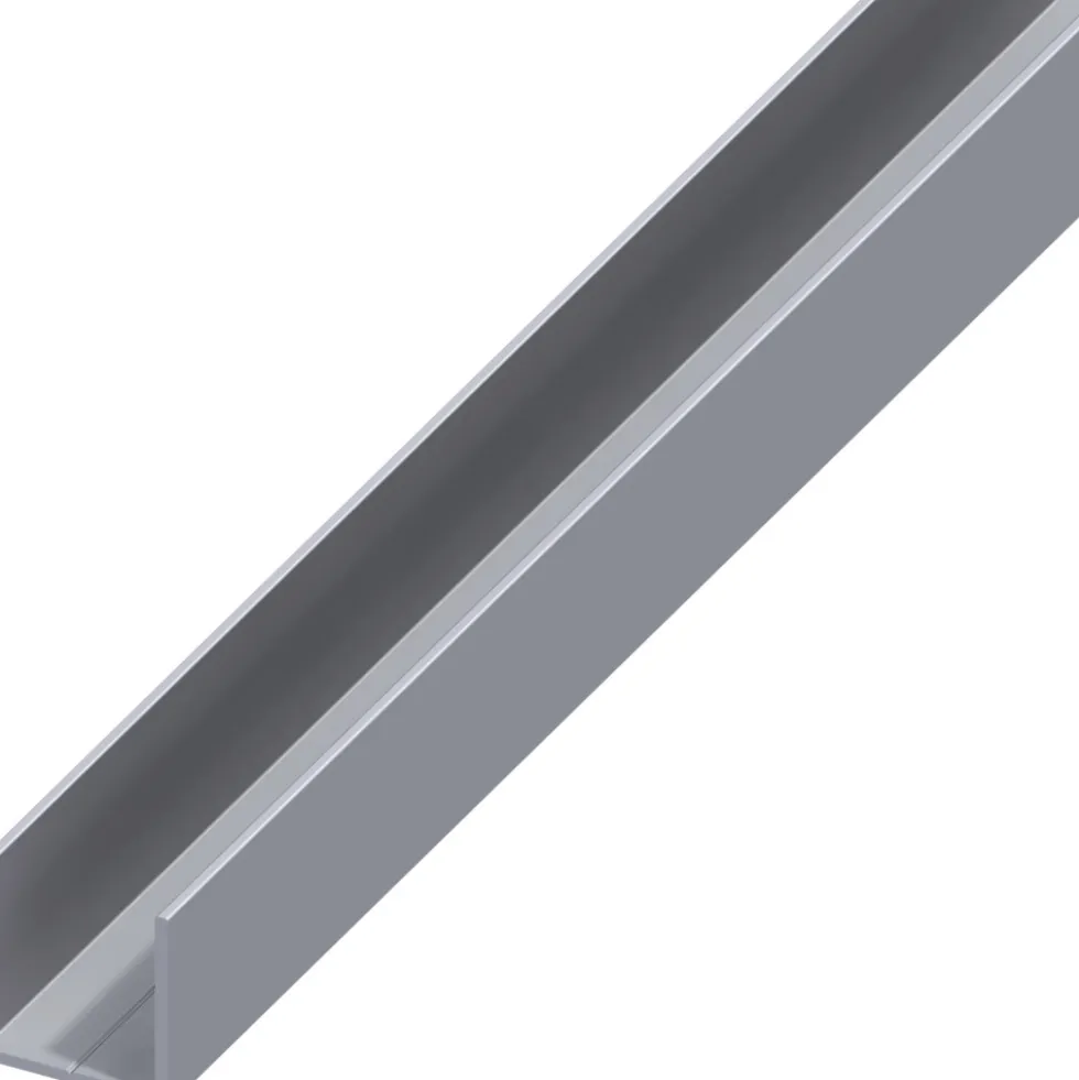 Quadrat-U Aluminium 1000 x 15,5 x 1,5 mm blank
