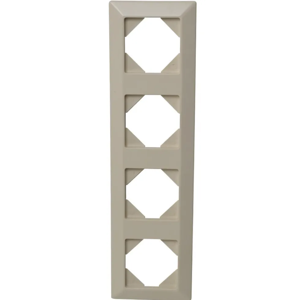 Rahmen 4-fach Standard Quadro Kunststoff cremeweiß