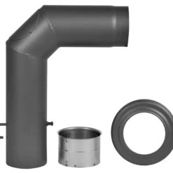 Rauchrohranschluss-Set Ø 150 mm 3-tlg. mit 90° Winkelrohr