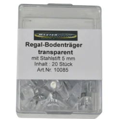 Regalbodenträger mit Stahlstift 5 mm 20 Stück in Transparent