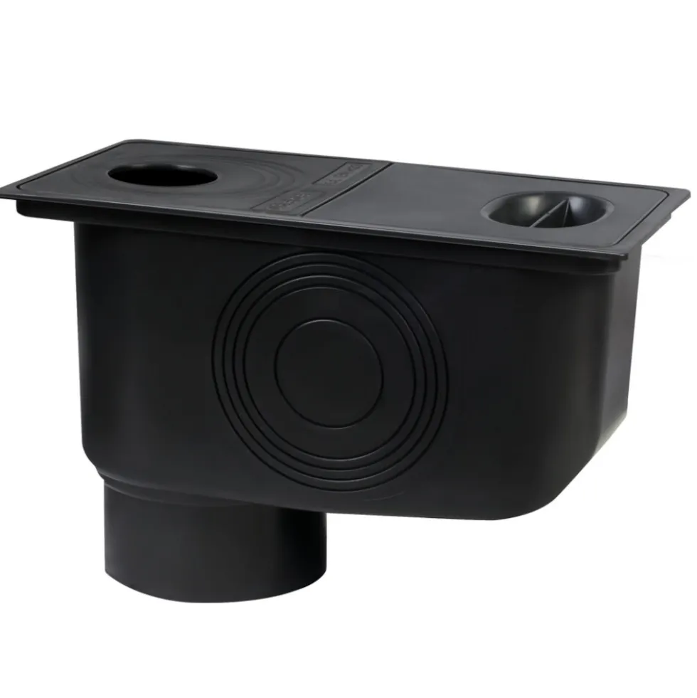 Regensinkkasten für Fallrohre Ø50-110 mm PP-Kunststoff schwarz