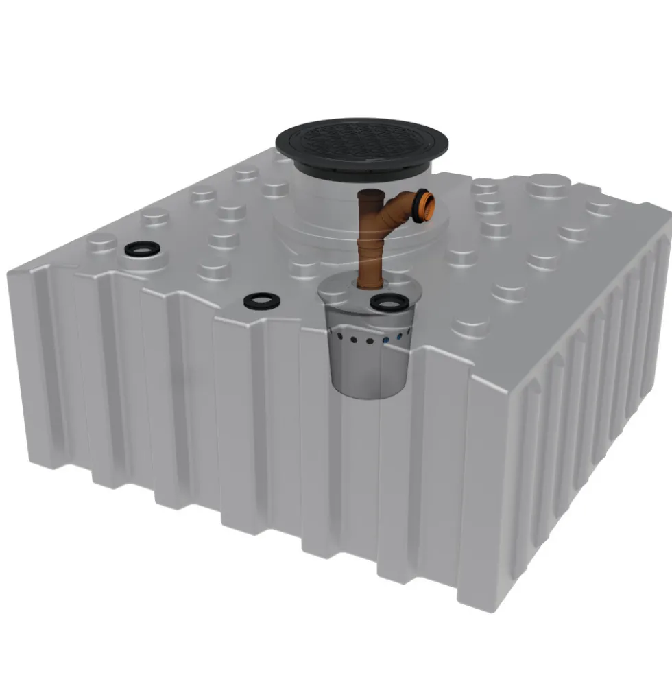 Regenwasser-Flachtank 5000 Liter, mit Biovitor
