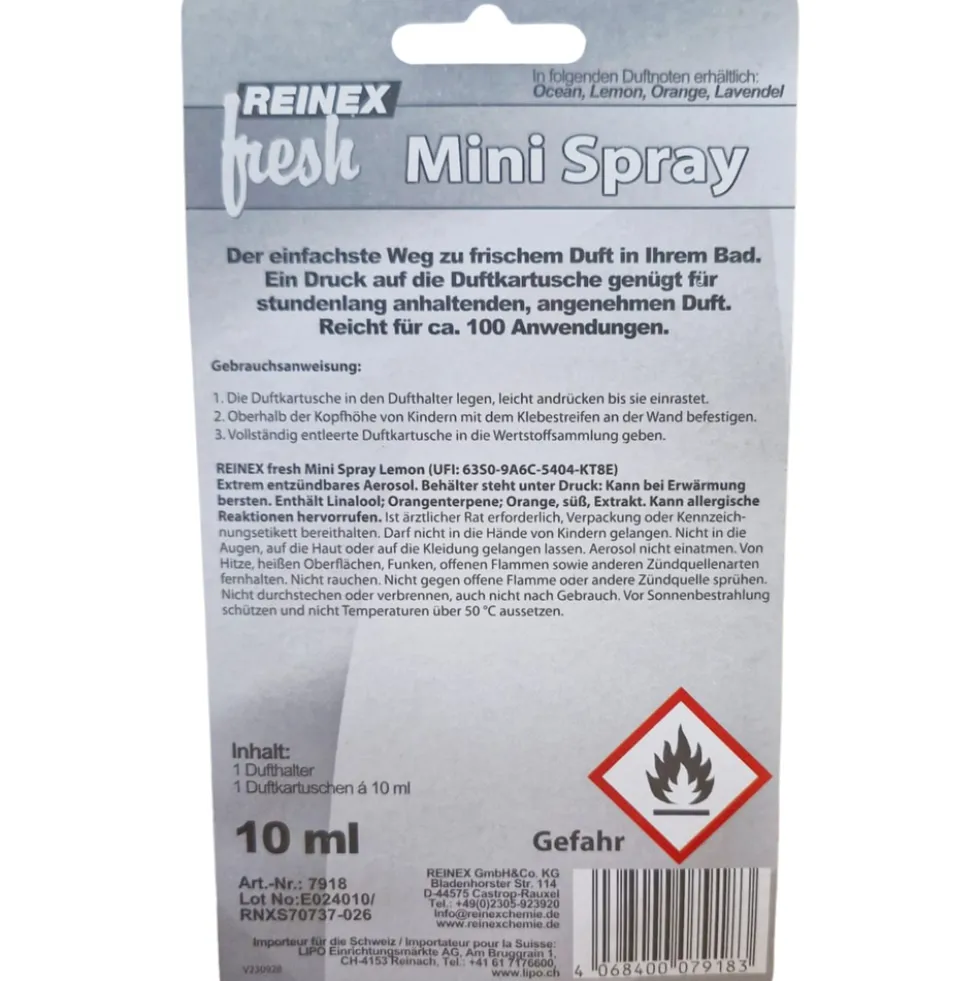 Reinex Mini Duft-Spray Starterset