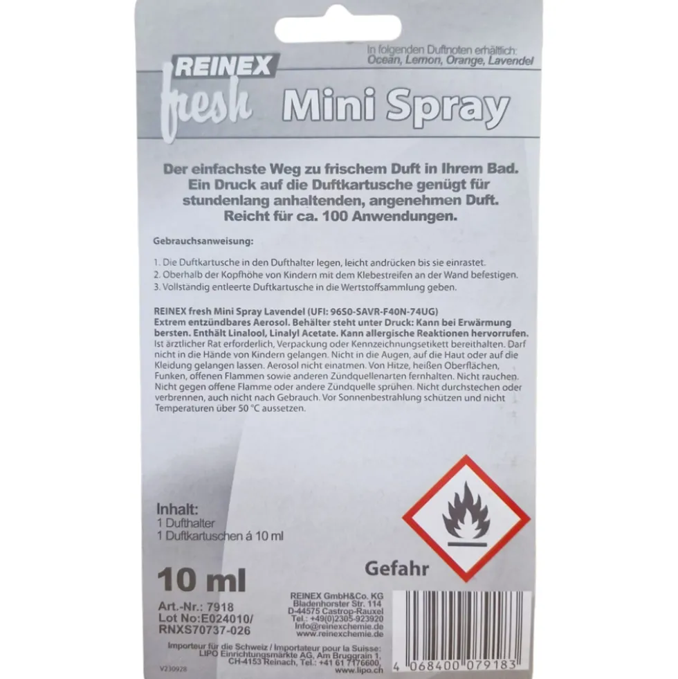 Reinex Mini Duft-Spray Starterset