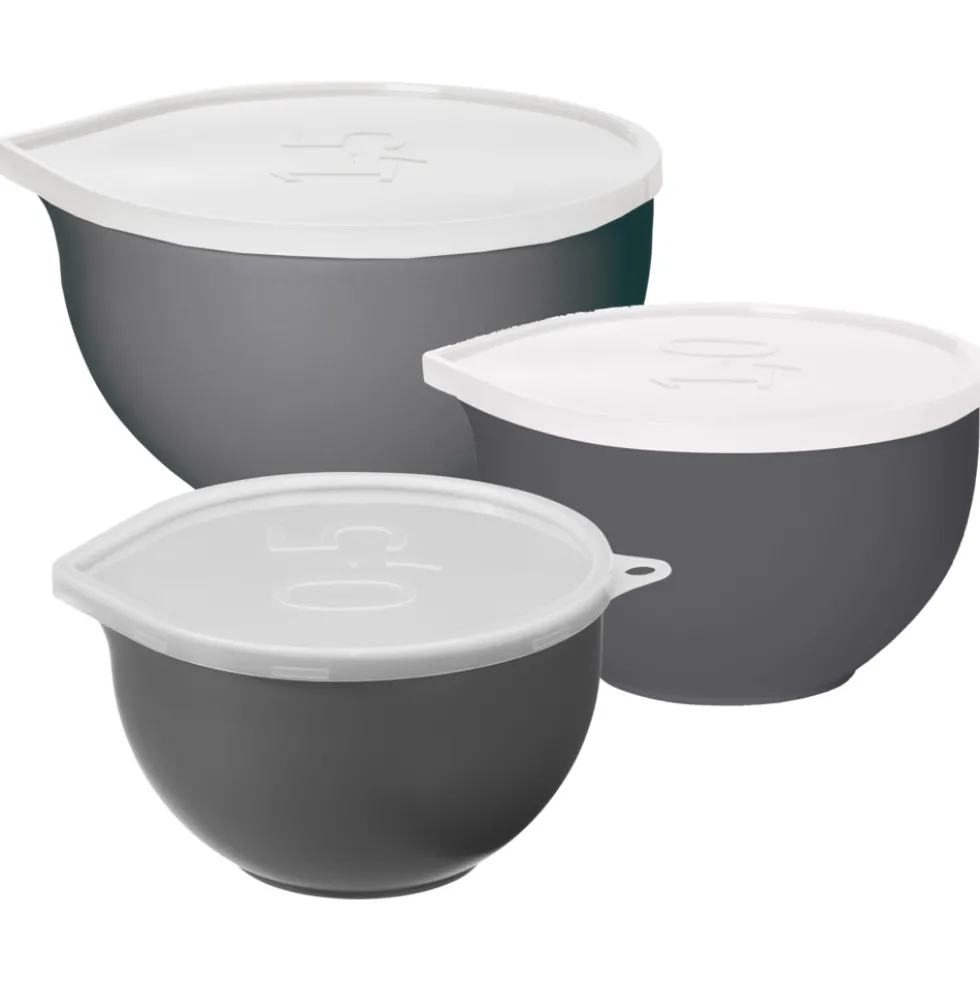 Rührschüssel-Set 3-teilig aus Kunststoff mit Deckel
