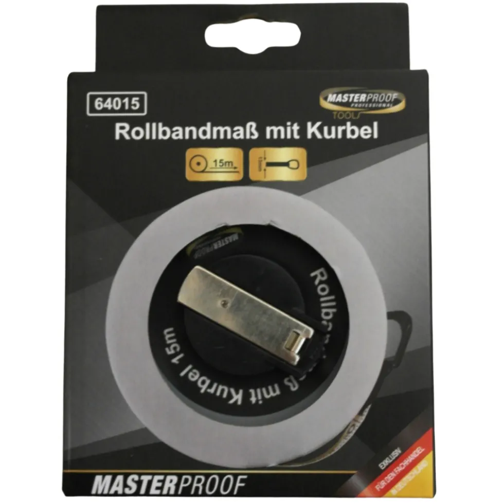 Rollbandmaß 15 m mit Kurbel
