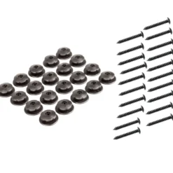 Rundknopf-Set groß 20 Stück aus schwarzem Kunststoff