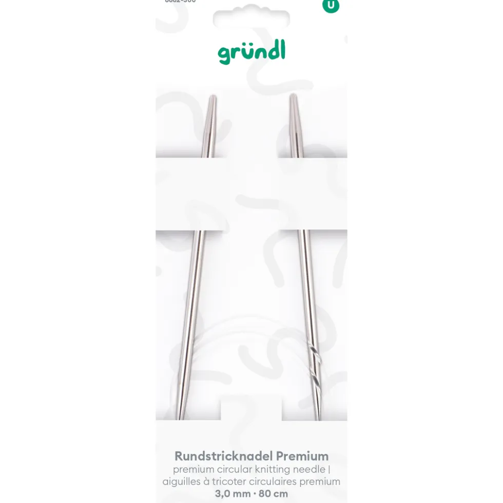 Rundstricknadel Premium Metall 3 mm 80 cm
