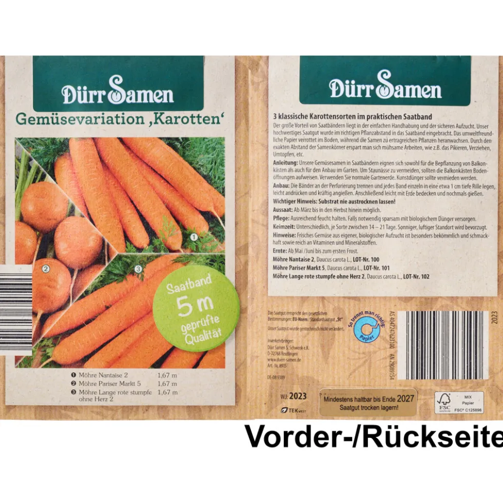 Saatband 3 Stück / Saatscheiben 5 Stück, sortiert