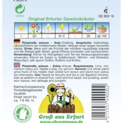 Saatgut Anis Gewürzkraut ca. 7-8 laufende Meter
