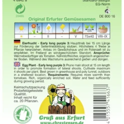 Saatgut Aubergine Eierfrucht, Violetta Lunga ca. 20 Pflanzen