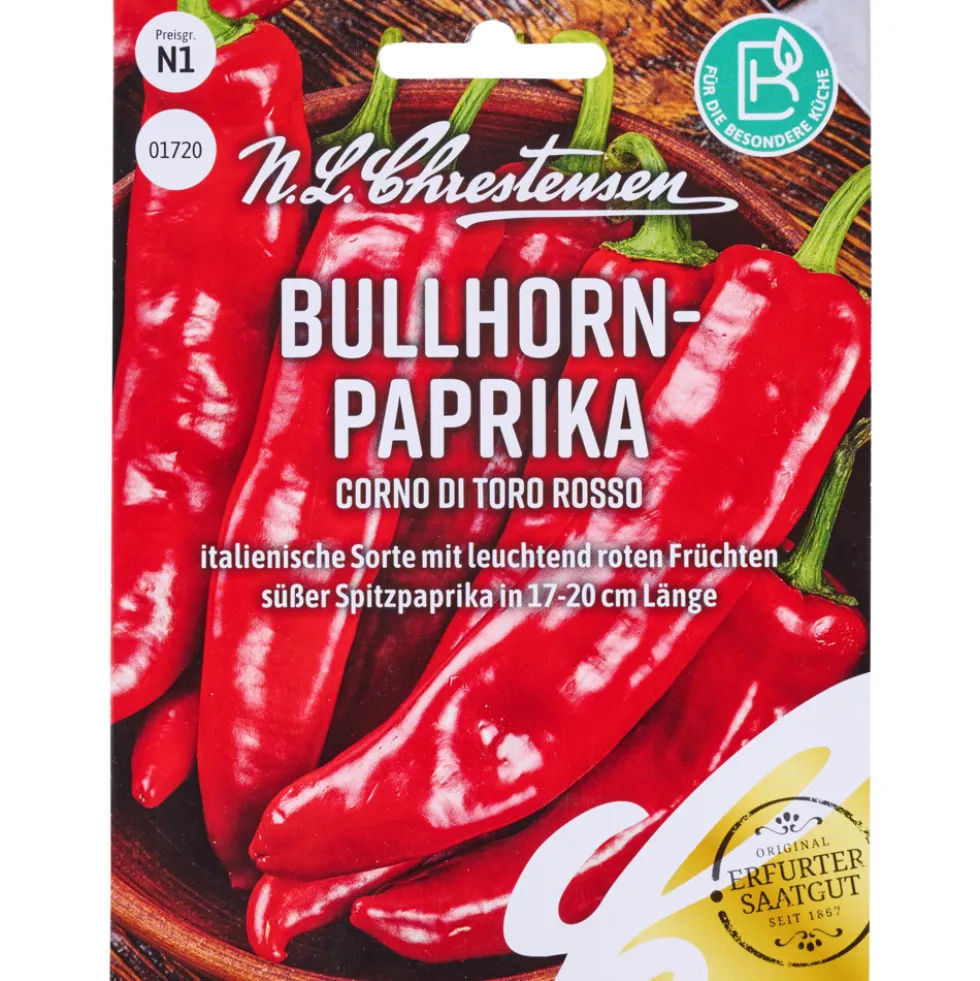 Saatgut Bullhorn-Paprika für ca. 12 Pflanzen