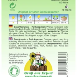 Saatgut Buschtomate Rotkäppchen ca. 80 Pflanzen