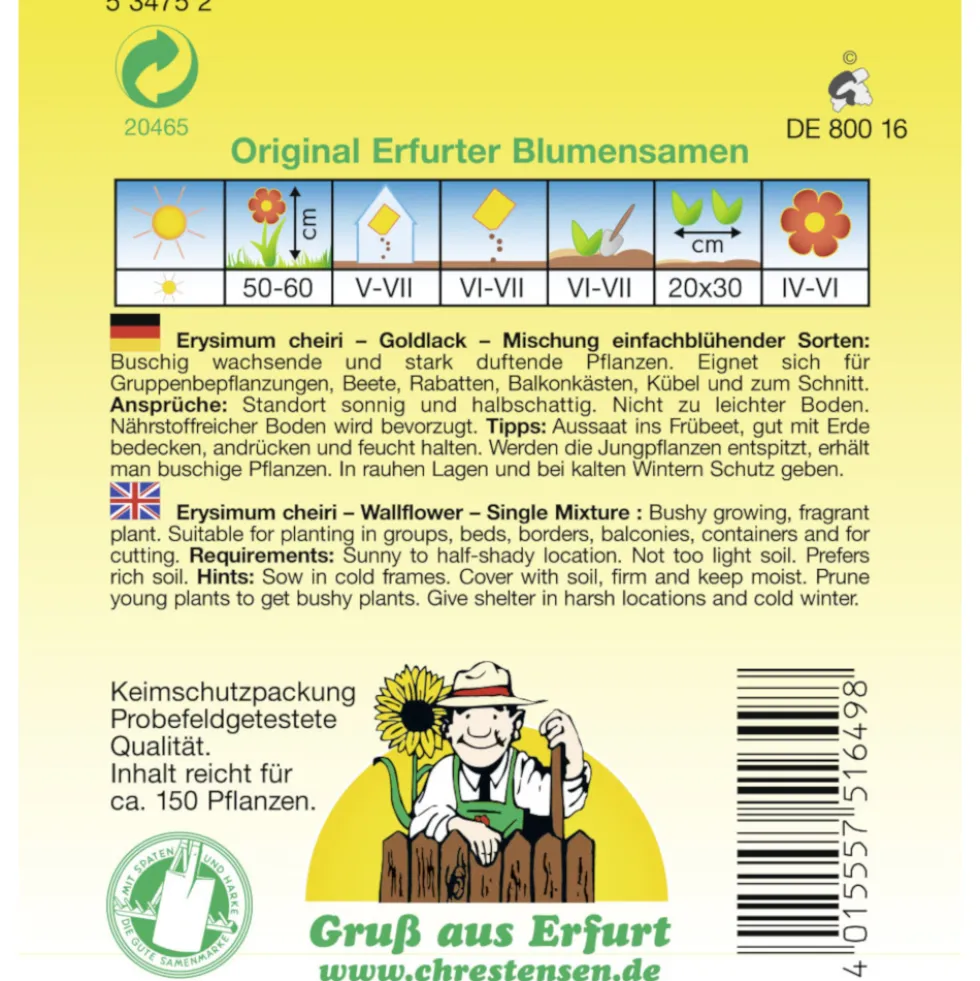 Saatgut Cheiranthus Mix ca. 150 Pflanzen