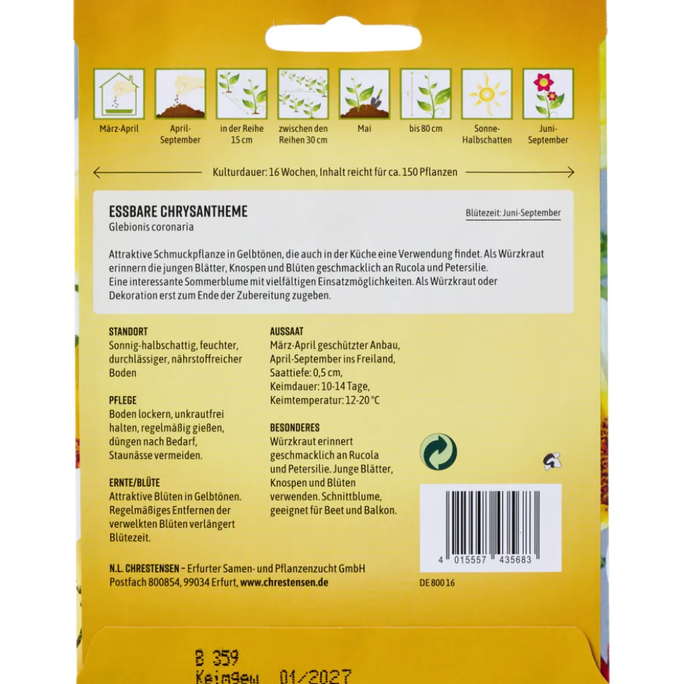 Saatgut Essbare Chrysantheme
