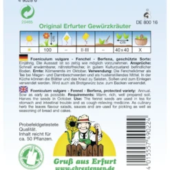 Saatgut Fenchel Berfena ca. 50 Pflanzen
