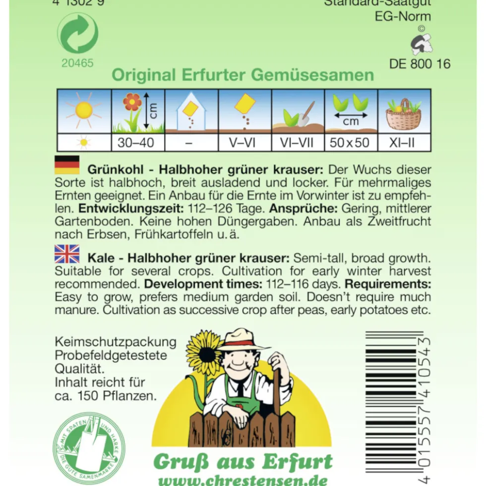 Saatgut Grünkohl ca. 150 Pflanzen