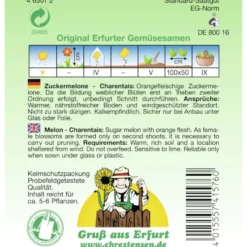 Saatgut Zuckermelone Charentais ca. 5-6 Pflanzen