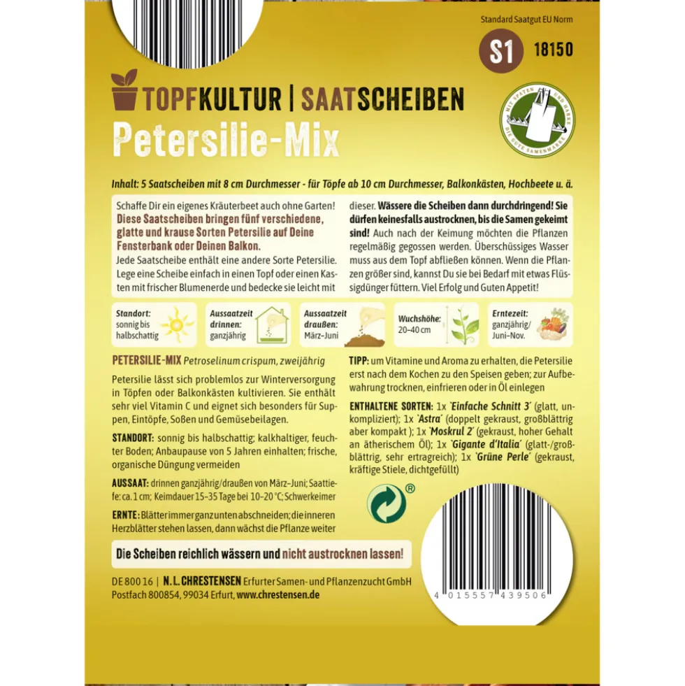 Saatscheiben Petersilie-Mix 5 Scheiben