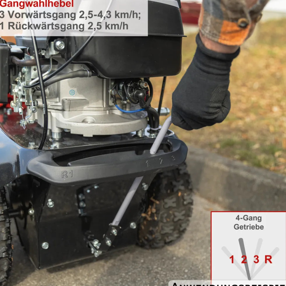Scheppach Benzin-Kehrmaschine SC2200PE mit Sammelbehälter und Schneeschild