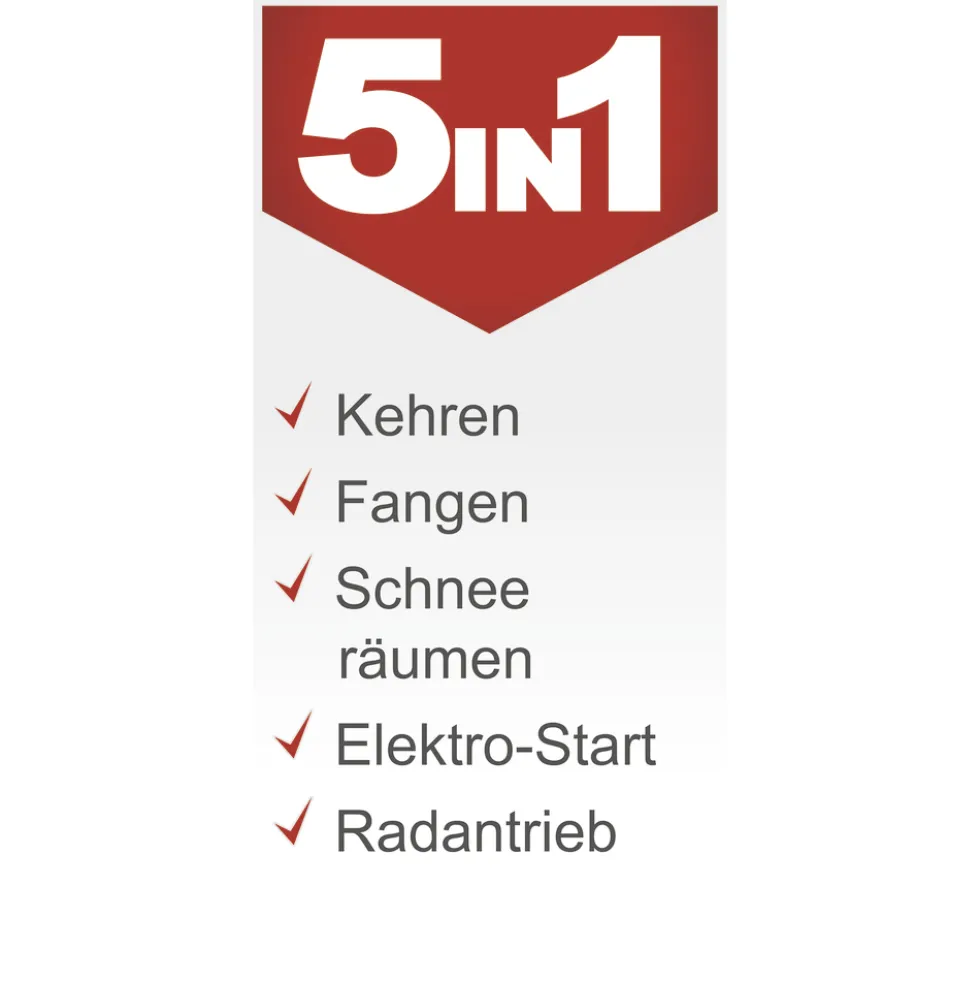 Scheppach Benzin-Kehrmaschine SC2200PE mit Sammelbehälter und Schneeschild