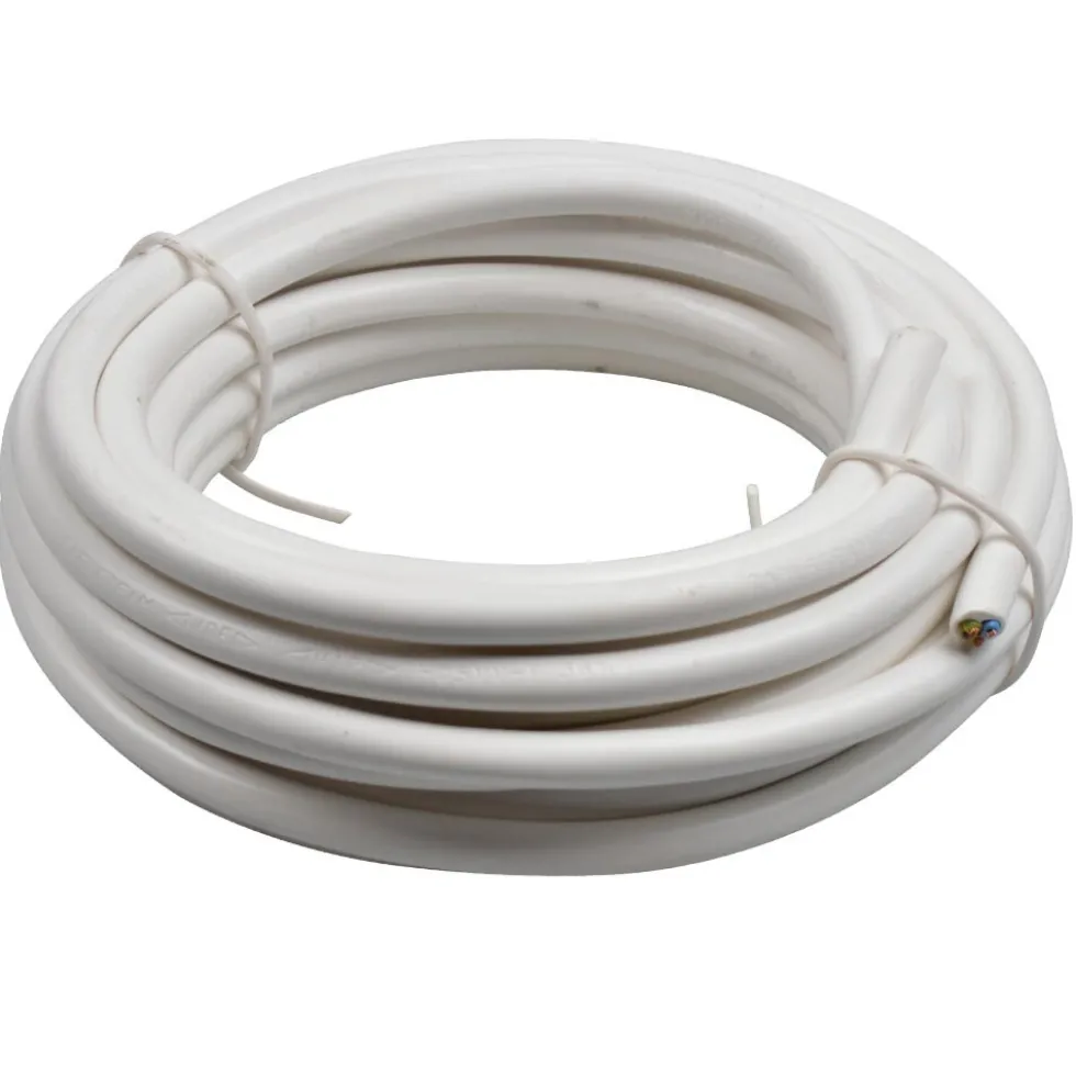 Schlauchleitung H03VV-F 3G 3 x 1,5 mm² 5 m PVC rund weiß