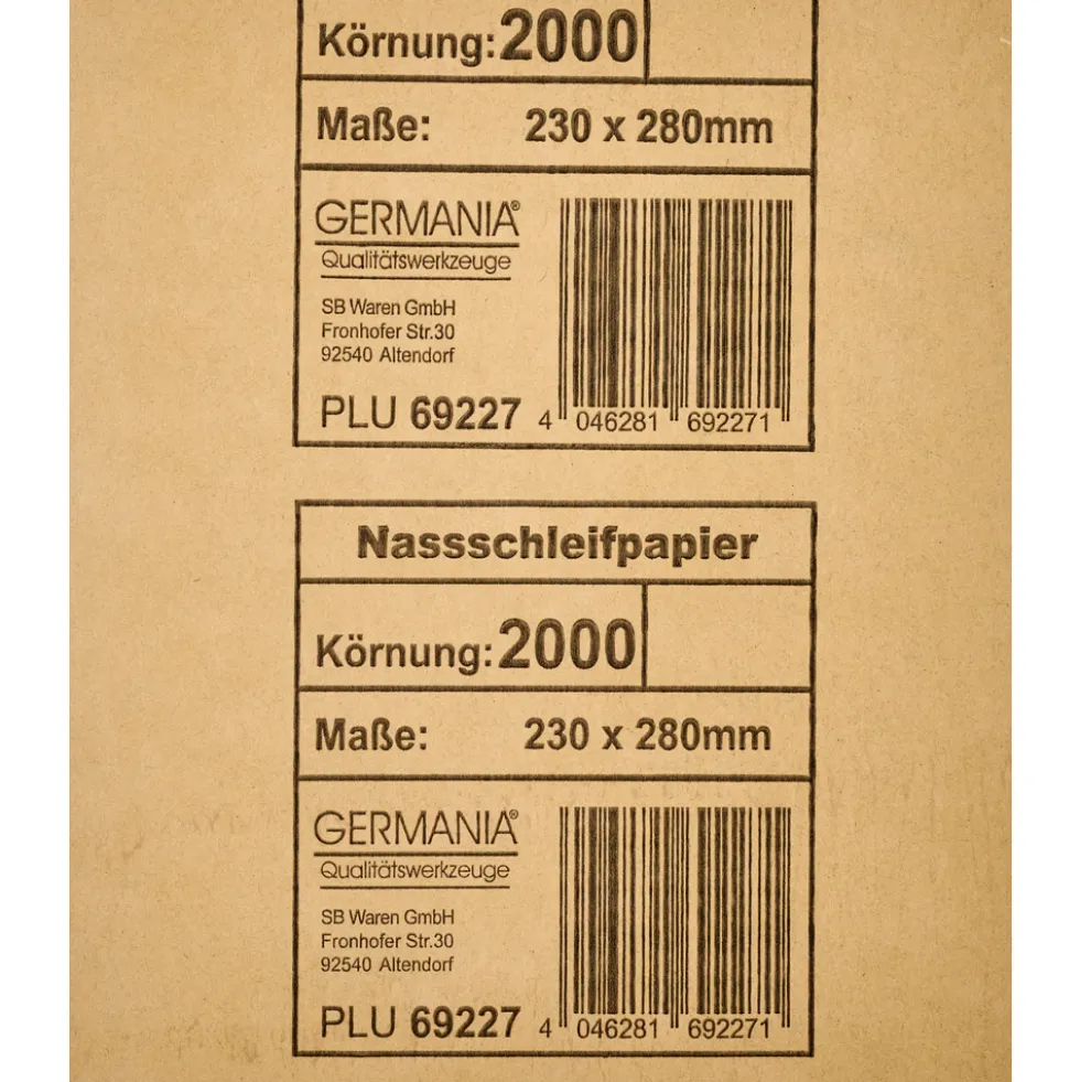 Schleifpapier-Bogen Nassschliff K2000