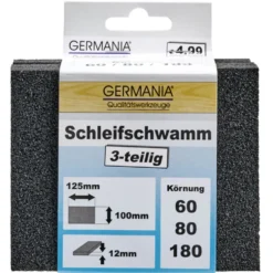 Schleifschwamm 3tlg 125x100x12mm Korn 60/80/180 Schleifblock Schleifklotz