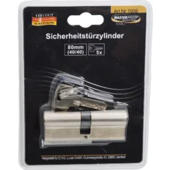 Schließzylinder Profilzylinder 80 mm, 40/40 mit 5 Schlüsseln