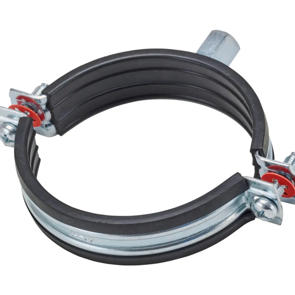 Schraubrohrschelle 2 1/2'' verzinkt 74-80 mm mit Schallschutzeinlage
