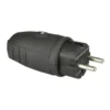 Schutzkontakt-Stecker Gummi IP44 schwarz
