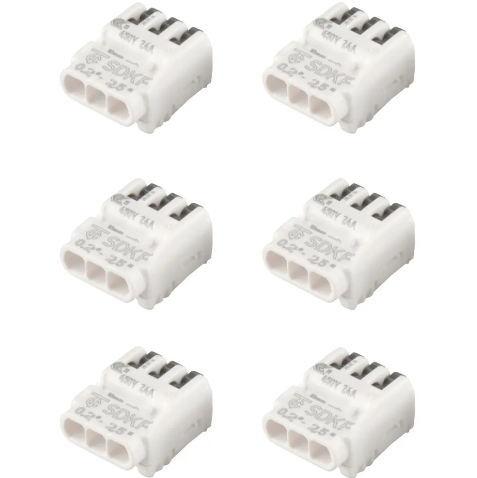 SDK-Abzweigverbinder 3-polig 0,2-0,25 mm² Set 6-teilig