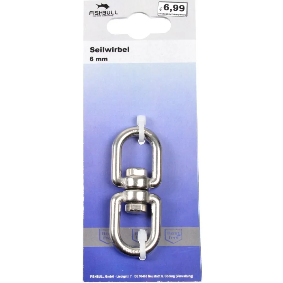 Seilwirbel 6 mm, Edelstahl, Belastbarkeit 250 kg
