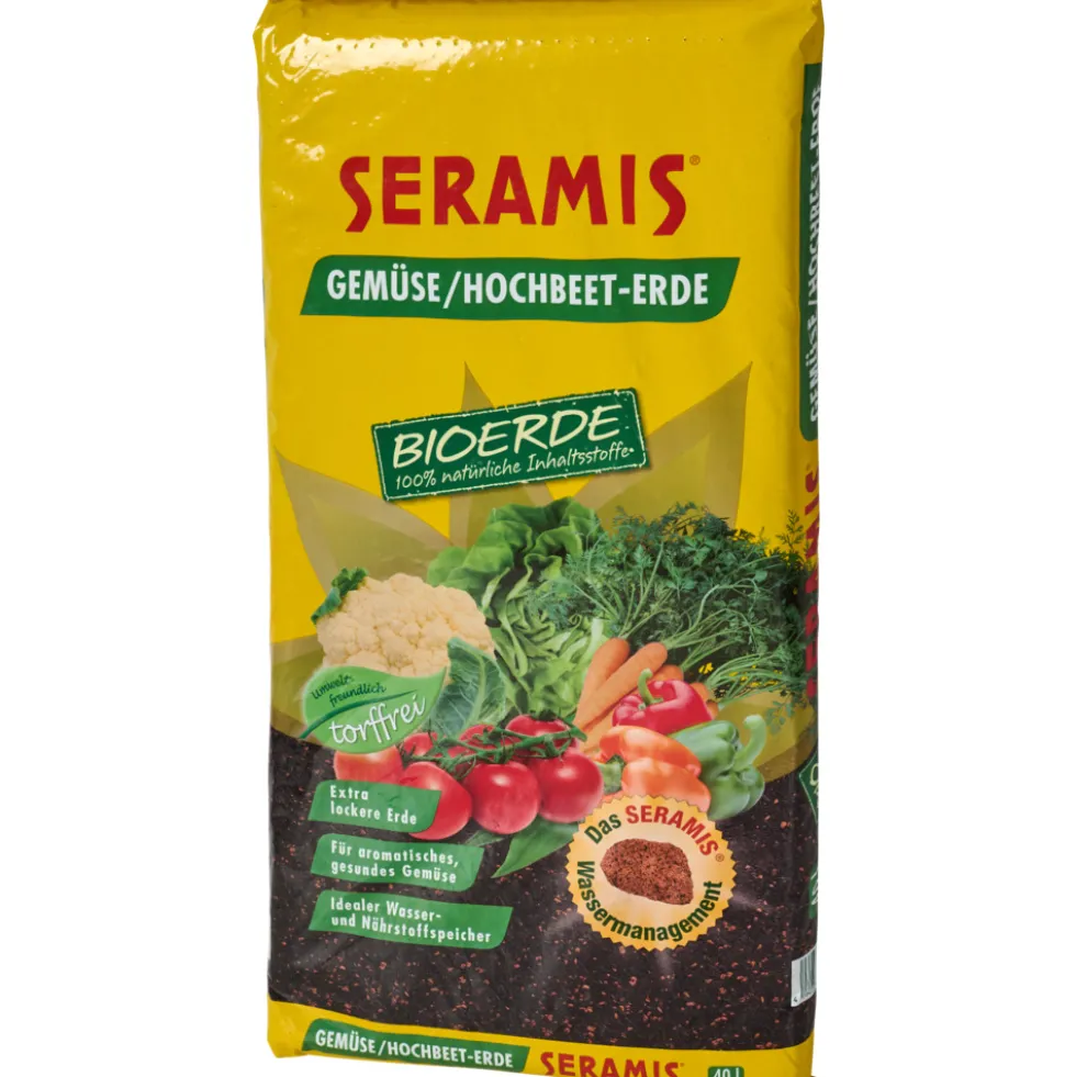 SERAMIS® Gemüse/Hochbeet-Erde Bio ohne Torf 40 Liter