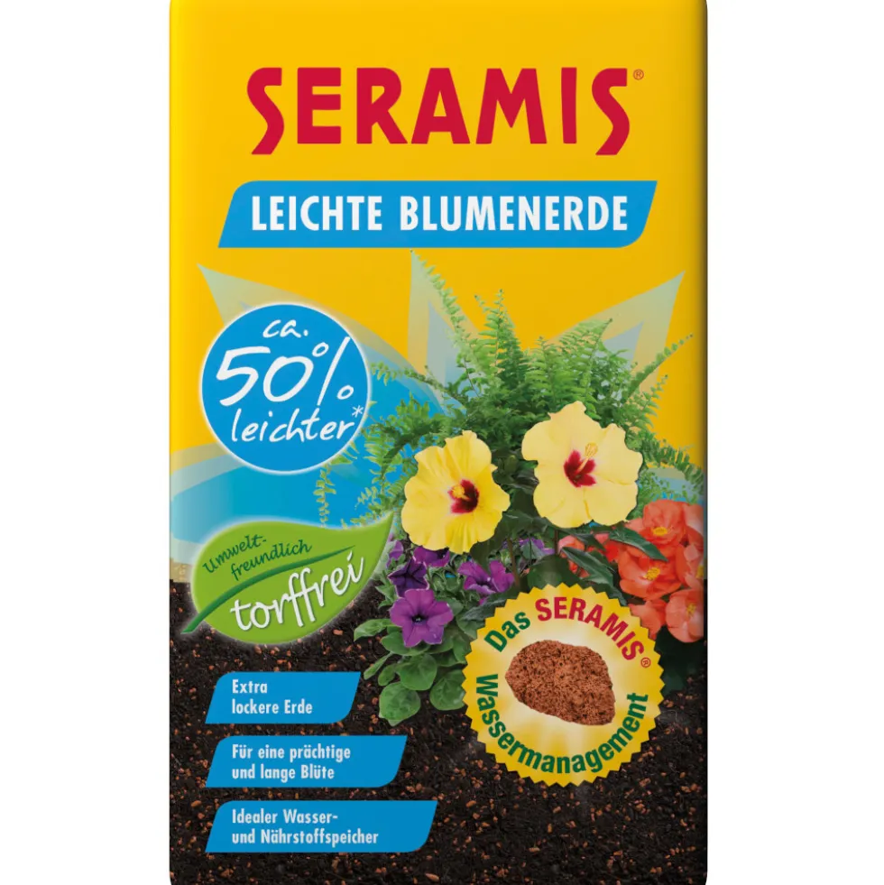 SERAMIS® leichte Blumenerde 12,5 Liter, torffrei