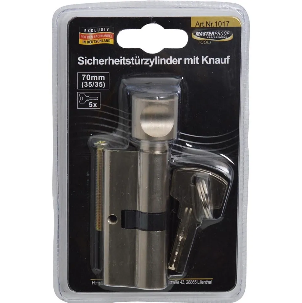Sicherheitstürzylinder 70 mm mit Knauf