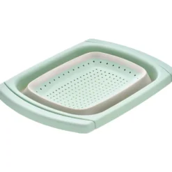 Sieb faltbar medium ausziehbar 38/60 x 26,5 x 4,5 cm grün