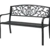 Sitzbank 127x60x85 cm aus Metall in Schwarz