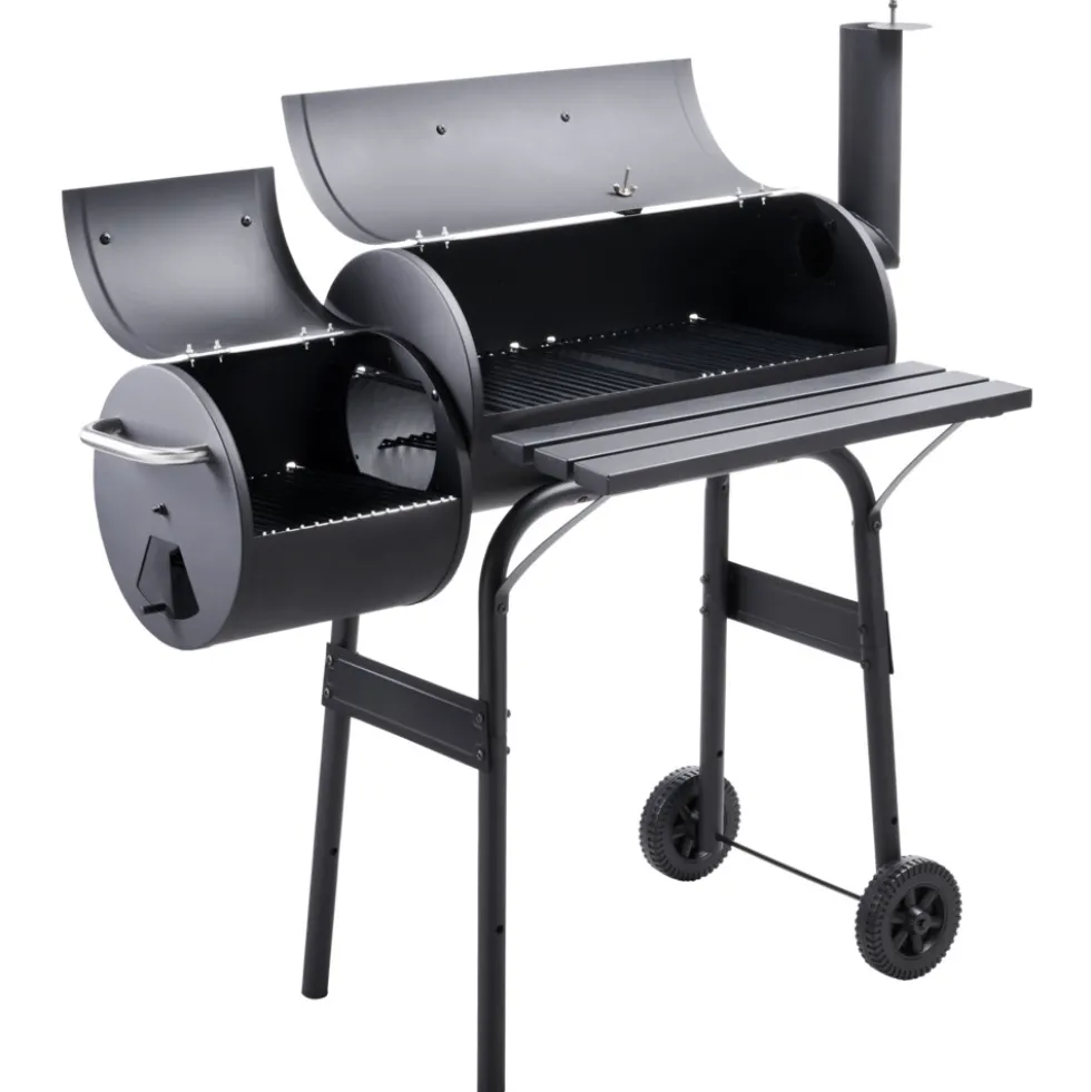 Smoker BBQ mit 2 Grillzonen und Temperaturanzeige