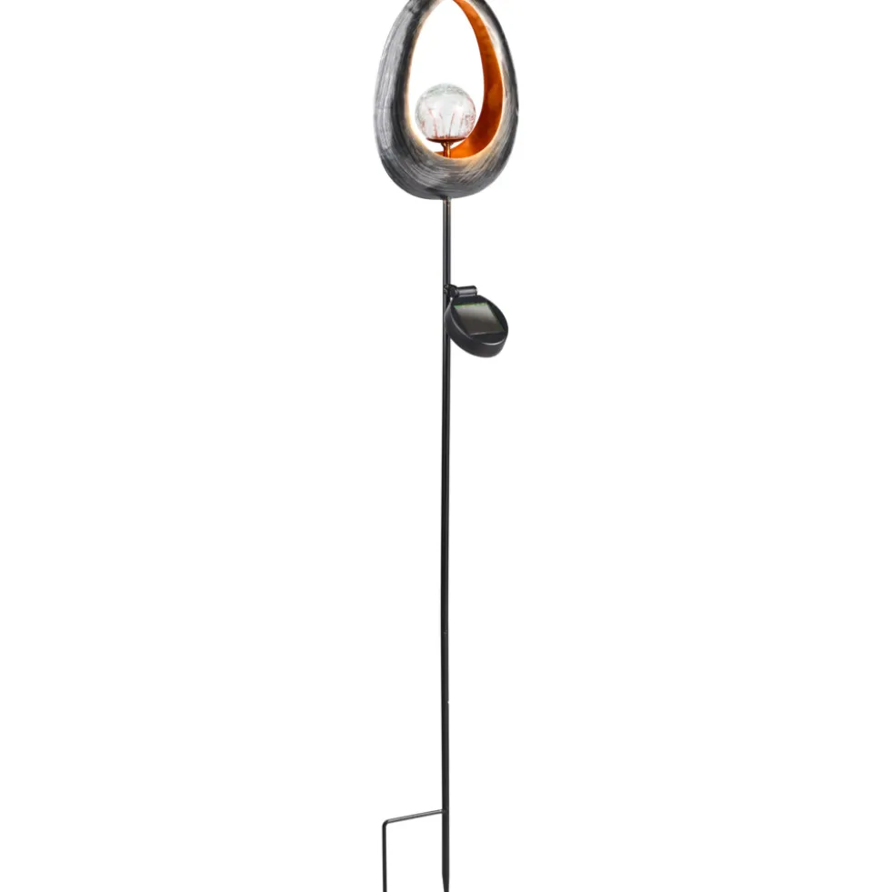 Solar LED-Gartensteckleuchte 93 cm flammenförmig mit Bodenspieß
