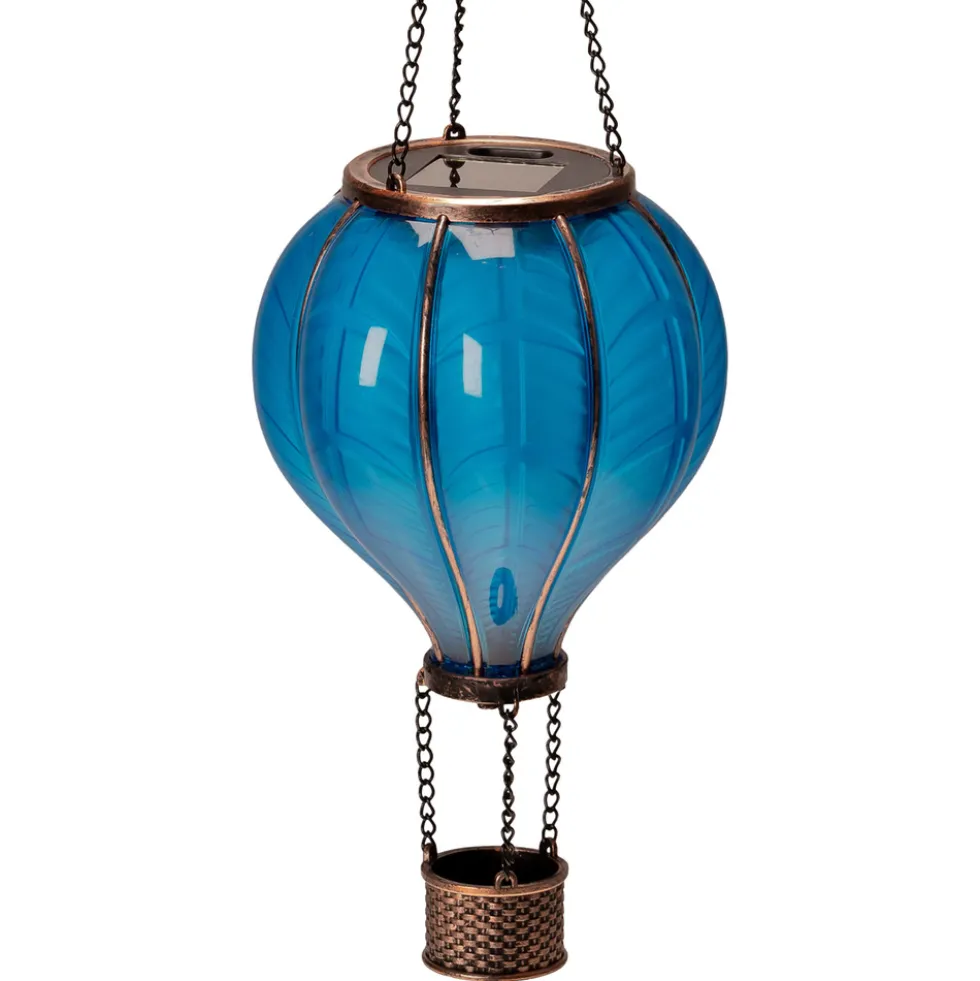 Solar-LED-Heißluftballon blau 46,5 cm