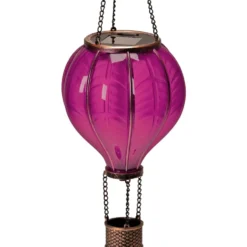 Solar-LED-Heißluftballon pink 46,5 cm