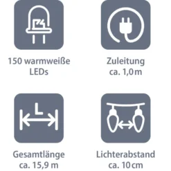Solar-LED-Lichterkette 150 LEDs